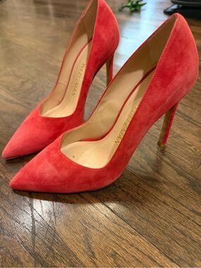 Stuart Weitzman Vibrant Red Suede Pointed-Toe Stiletto